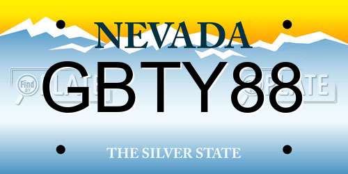 GBTY88 Nevada License Plate