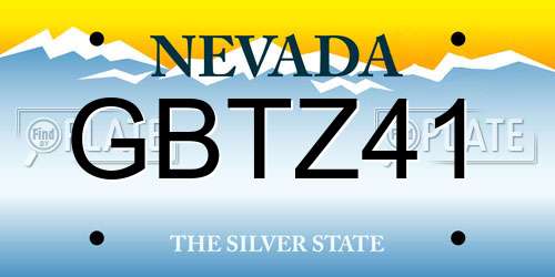 GBTZ41 Nevada License Plate