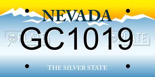 GC1019 Nevada License Plate