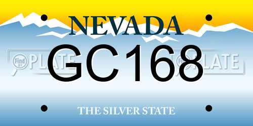 GC168 Nevada License Plate