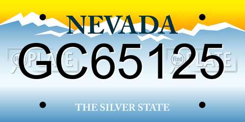 GC65125 Nevada License Plate
