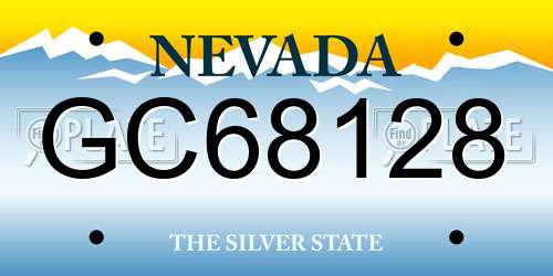GC68128 Nevada License Plate