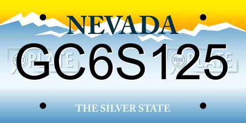 GC6S125 Nevada License Plate