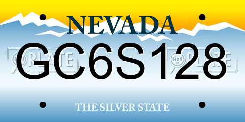 GC6S128 Nevada License Plate