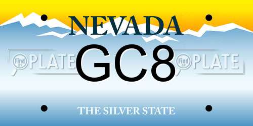 GC8 Nevada License Plate
