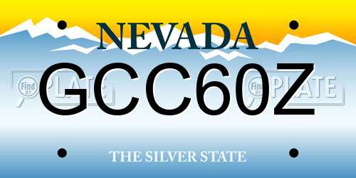 GCC60Z Nevada License Plate