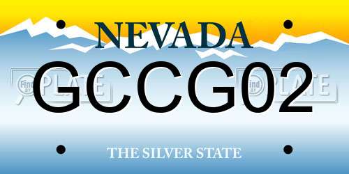 GCCG02 Nevada License Plate