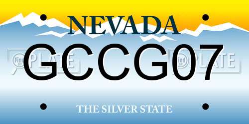 GCCG07 Nevada License Plate