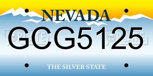 GCG5125 Nevada License Plate