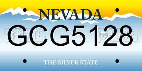 GCG5128 Nevada License Plate
