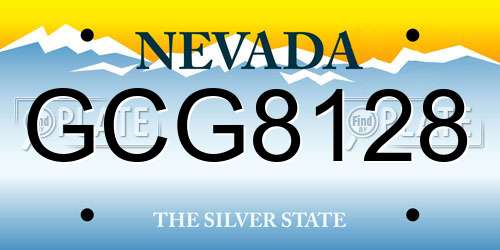 GCG8128 Nevada License Plate