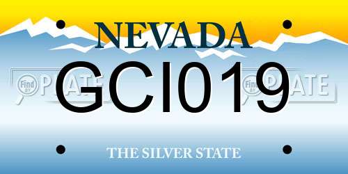 GCI019 Nevada License Plate