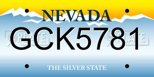 GCK5781 Nevada License Plate