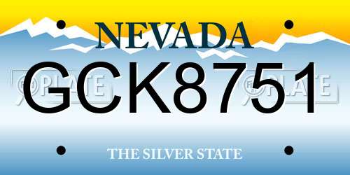 GCK8751 Nevada License Plate