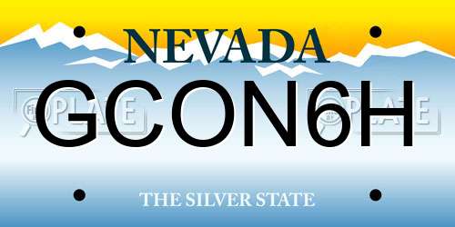 GCON6H Nevada License Plate