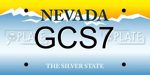GCS7 Nevada License Plate