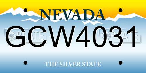 GCW4031 Nevada License Plate