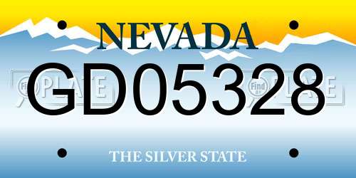 GD05328 Nevada License Plate