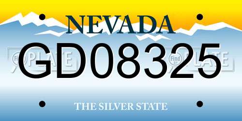 GD08325 Nevada License Plate