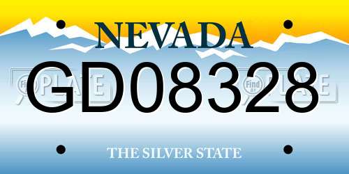 GD08328 Nevada License Plate