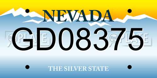 GD08375 Nevada License Plate