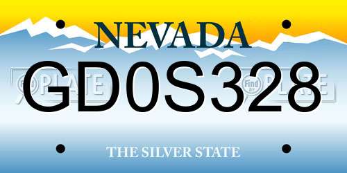 GD0S328 Nevada License Plate