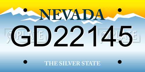 GD22145 Nevada License Plate