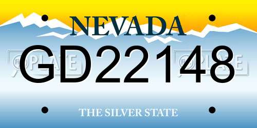 GD22148 Nevada License Plate