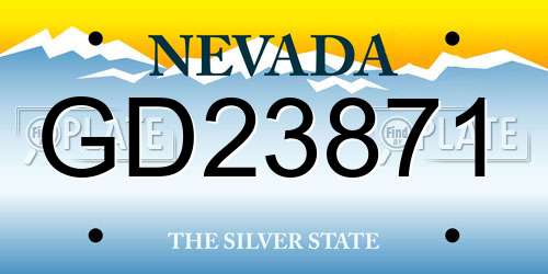 GD23871 Nevada License Plate