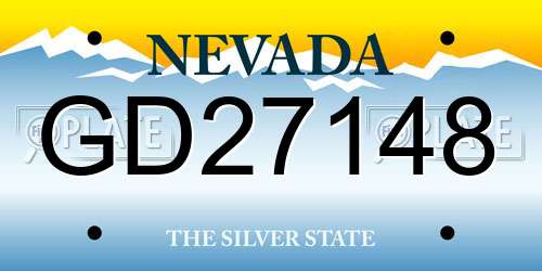 GD27148 Nevada License Plate
