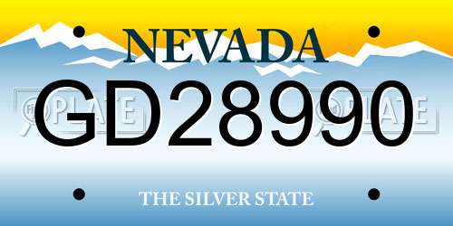 GD28990 Nevada License Plate