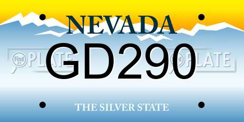 GD290 Nevada License Plate
