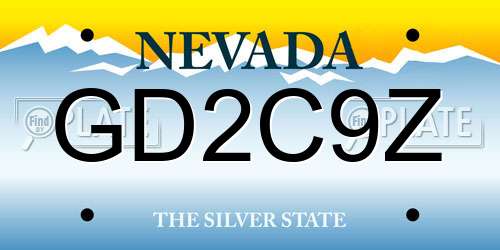 GD2C9Z Nevada License Plate