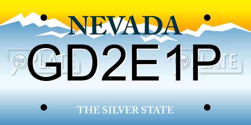 GD2E1P Nevada License Plate