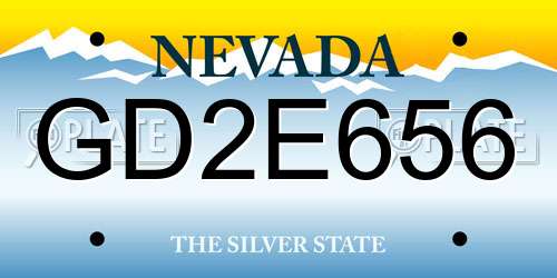 GD2E656 Nevada License Plate