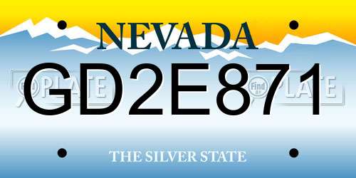 GD2E871 Nevada License Plate