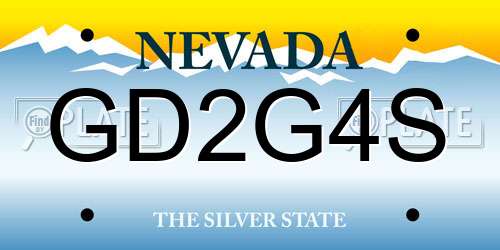 GD2G4S Nevada License Plate