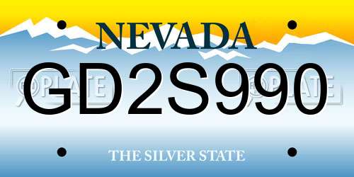 GD2S990 Nevada License Plate