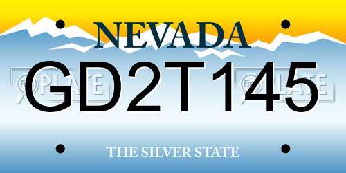 GD2T145 Nevada License Plate