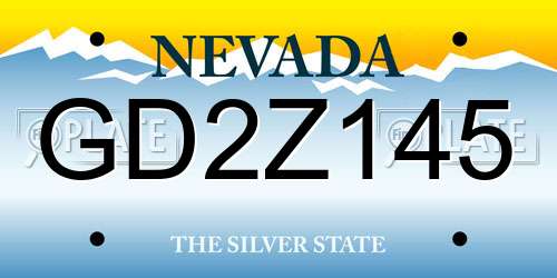 GD2Z145 Nevada License Plate