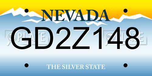 GD2Z148 Nevada License Plate