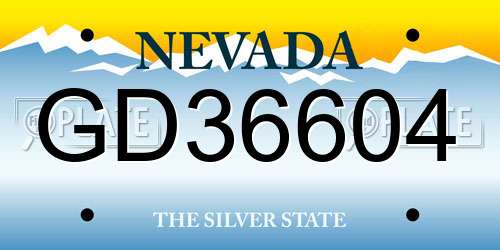 GD36604 Nevada License Plate