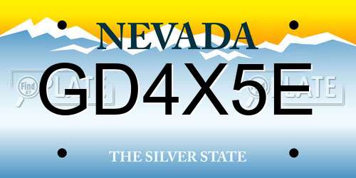 GD4X5E Nevada License Plate