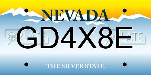 GD4X8E Nevada License Plate