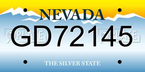 GD72145 Nevada License Plate