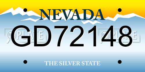 GD72148 Nevada License Plate