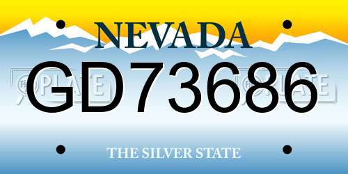 GD73686 Nevada License Plate