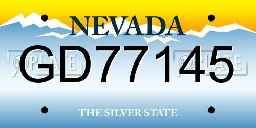 GD77145 Nevada License Plate