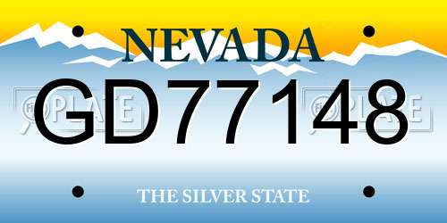 GD77148 Nevada License Plate
