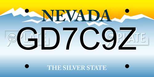 GD7C9Z Nevada License Plate